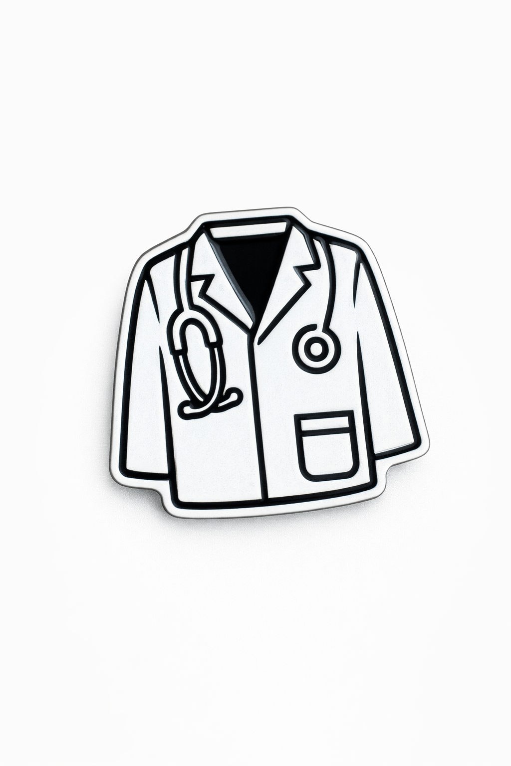 White Coat Metal Sticker