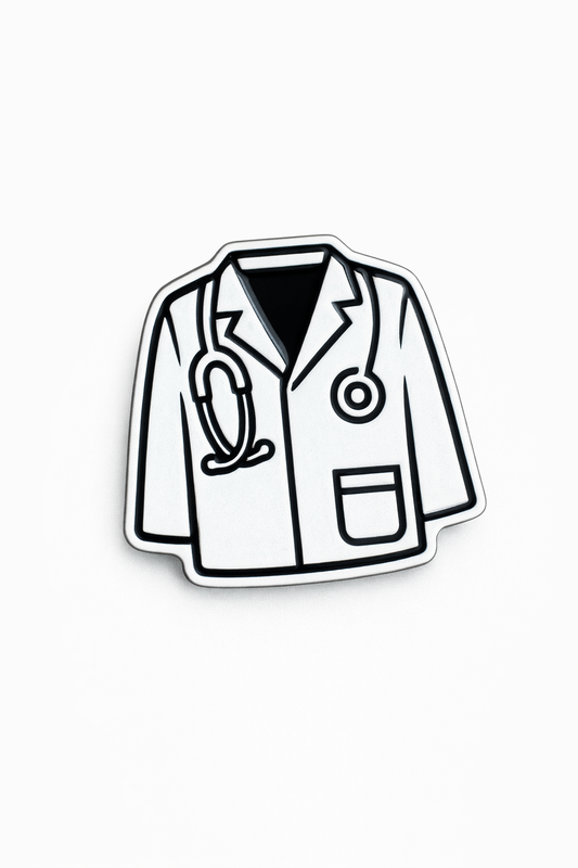 White Coat Metal Sticker