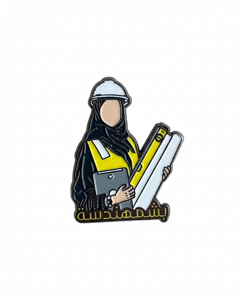 Female Engineer Metal Sticker